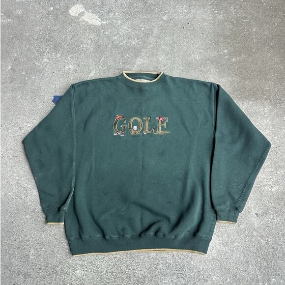 Danaggers Vintage Golf Crewneck Sweatshirt Sweater Men's Size XL Green - Picture 1 of 4